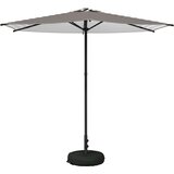 vidaXL Vrtni Parasol s Podnožjem 270 x 270 cm Poliester Pravokutni - Crno i bijelo 2 7 x 2 7 m s podlogom | shoptok.hr