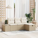 vidaXL Set od 4 dijela vrtnih kauča s jastučićima bež poli ratan | shoptok.hr