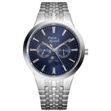 Pierre Ricaud muški multifunction dan noć plavi srebrni elegantni ručni sat sa srebrni metalnim kaišem | ePonuda.com