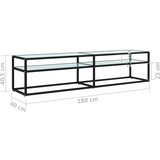 TV ormarić boja bijelog mramora 180x40x40,5 cm kaljeno staklo | shoptok.hr