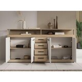 MID.YOU ŠIROKA KOMODA, bela, hrast sonoma | Shoptok.si