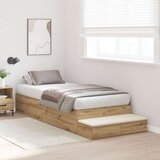  Postelja z dodatnim prostorom za shranjevanje Hrast Les 75 x 190 cm, (22103233) | Shoptok.si