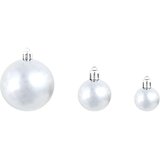 vidaXL Božično novoletne kroglice 100 kosov 3/4/6 cm bele/sive | Shoptok.si