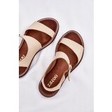 Zazoo Ladies leather flat sandals 3014 beige | Shoptok.si