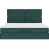  Otomanski posteljni okvir z vzmetnicami zelen 180x200cm žamet, (21653438) | Shoptok.si