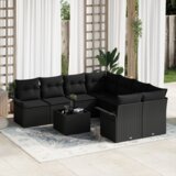  Set od 9 Vrtnih sofa s jastučićima Crni Poli ratan | shoptok.hr
