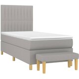  Okvir kreveta s oprugama i madrac svjetlosivi 90x200cm tkanina | shoptok.hr