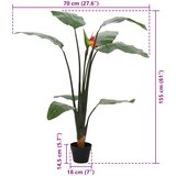  Umjetna Strelitzia Biljka Zelena 70 x 18 x 155 cm Tkanina i PE | shoptok.hr