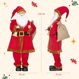 Djed Mraz figura Svetog Nikole 120 cm s pomičnom glavom i rukama zvonom i vrećom te senzorom zvuka i dodira. | shoptok.hr