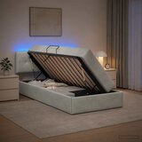  LED krevet za pohranu s madracem Svjetlosiva 90 x 190 cm Baršun | shoptok.hr