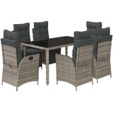 vidaXL 7-dijelni vrtni blagovaonski set sivi od poliratana | shoptok.hr