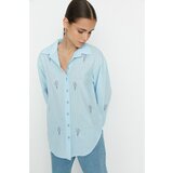 Trendyol Blue Printed Shirt Cene