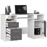 AKORD Ana Računalniška Miza, 3 Predali, Bela/Siva, (5000332936) | Shoptok.si