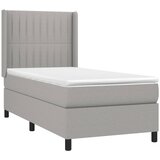  box spring s madracem LED svjetlosivi 80x200 cm tkanina | shoptok.hr