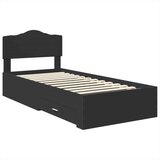 vidaXL Krevetna konstrukcija Crna 75 x 190 cm Konstruirano drvo | shoptok.hr