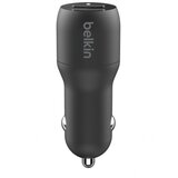 Belkin CCB001btBK Boost Charge punjač za auto upaljač Dual USB-A 24W, crni | shoptok.hr