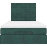vidaXL Otomanski krevet s madracima tamnozeleni 120x200 cm baršunasti | shoptok.hr