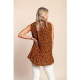 Fenzy Plus Size Plisirana Bluza S Printom, Narančasta | shoptok.hr