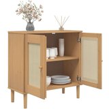 vidaXL Komoda SENJA smeđa izgled ratana 80x35x80 cm masivna borovina | shoptok.hr