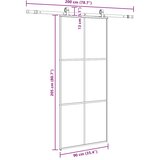  Klizna vrata s priborom crna 90 x 205 cm od ESG stakla | shoptok.hr