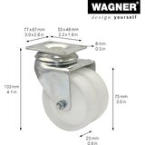Wagner Dvojna vrtljiva kolesa za aparate ECO, kolo s Ø 75 mm, DE 4 kosi, vrtljivo kolo, umetna masa | Shoptok.si