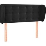  Vzglavje z ušesi črno 83x23x78/88 cm žamet, (20933241) | Shoptok.si