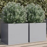 Maison Chic Cvetlično korito - Cvetlični Lonec 2 kosa srebrno 32x30x29 cm pocinkano jeklo, (21789248) | Shoptok.si