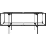  Stolić s prozirnom staklenom površinom 98,5x50x45 cm čelik | Eponuda.ba