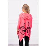 Kesi Sweatshirt with pink neon bicycle print Cene