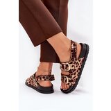 Boto Brown Women Sandals With Buckles In Leopard Print Seladith | Shoptok.si