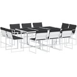  11-dijelni vrtni blagovaonski set s jastucima bijeli tekstilena | shoptok.hr