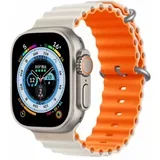 Narukvica Silikonska Sport6 za Apple Watch 44/45/46/49mm belo-narandzasta