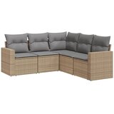  5-dijelni vrtni set sofa s jastucima bež od poliratana | shoptok.hr