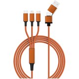 Smrter USB polnilni kabel USB 2.0 Apple Lightning vtič , USB-A vtič, USB-C vtič, USB-mikro-B vtič 1.2 m oranžna z OTG funkcijo, polimerna prevleka SMR, (20546336) | Shoptok.si