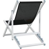  Sklopive stolice za plažu 2 kom crne od aluminija i tekstilena | shoptok.hr