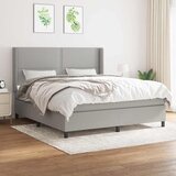  Krevet s oprugama i madracem svjetlosivi 180x200 cm od tkanine | shoptok.hr