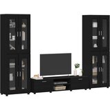  Set TV komoda s ladicama s policom Crna Konstruirano drvo | shoptok.hr