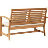 klop z blazino Rjava in krem 110 x 66 x 76 cm Trden tikov les, (5000279876) | Shoptok.si