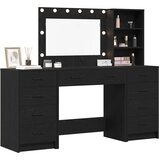  Toaletni stol s ladicama 3 pcs Crni hrast Konstruirano drvo | shoptok.hr