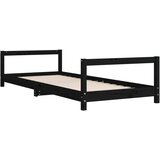  Okvir za dječji krevet crni 90 x 190 cm od masivne borovine | shoptok.hr