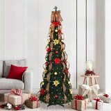 Umjetno božićno drvce s 200 LED svjetlima Zelena 215 cm PVC | shoptok.hr