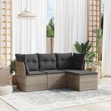 Maison Chic Seti vrtnega pohištva - Vrtna garnitura - Vrtni pohištvo set 4-delna z blazinami siv poli ratan, (21816979) | Shoptok.si