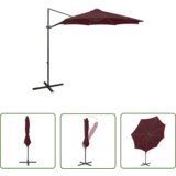  The Living Store Vrtni senčnik z LED lučkami bordo rdeč 300 cm - Previsni Senčnik, (21743046) Cene