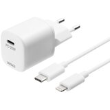 Deltaco Kućni Punjač 20 W s USB-C PD i USB-C na Lightning Kabelom 1m - Bijeli | shoptok.hr