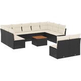  12-dijelni set vrtnih sofa od poliratana s jastucima crni | shoptok.hr