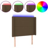 Maison Chic led posteljno vzglavje - vzglavna omarica - nočna omarica temno rjavo 103x16x118/128 cm blago, (21709255) Cene