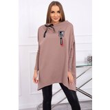 Kesi Oversize sweatshirt with mocha asymmetrical sides | Shoptok.si