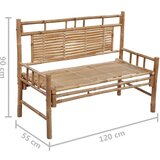  Klupa s jastukom 120 cm od bambusa | shoptok.hr
