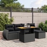 vidaXL 6-dijelni set vrtnih sofa s jastucima crni od poliratana | shoptok.hr