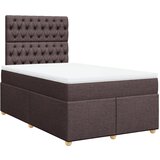 vidaXL Krevet box spring s madracem tamnosmeđi 120 x 190 cm od tkanine | shoptok.hr